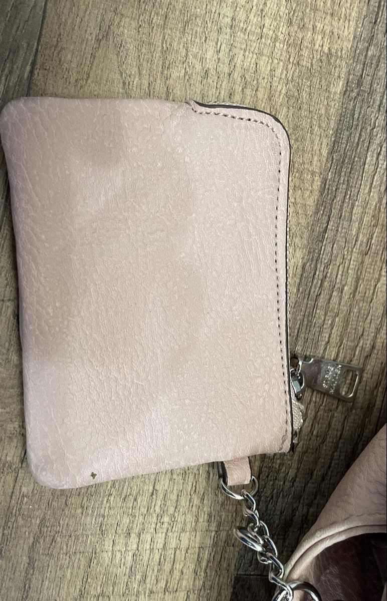 Steve Madden Pink Pebbled Leather Satchel Tote Handbag Silver Hardware
