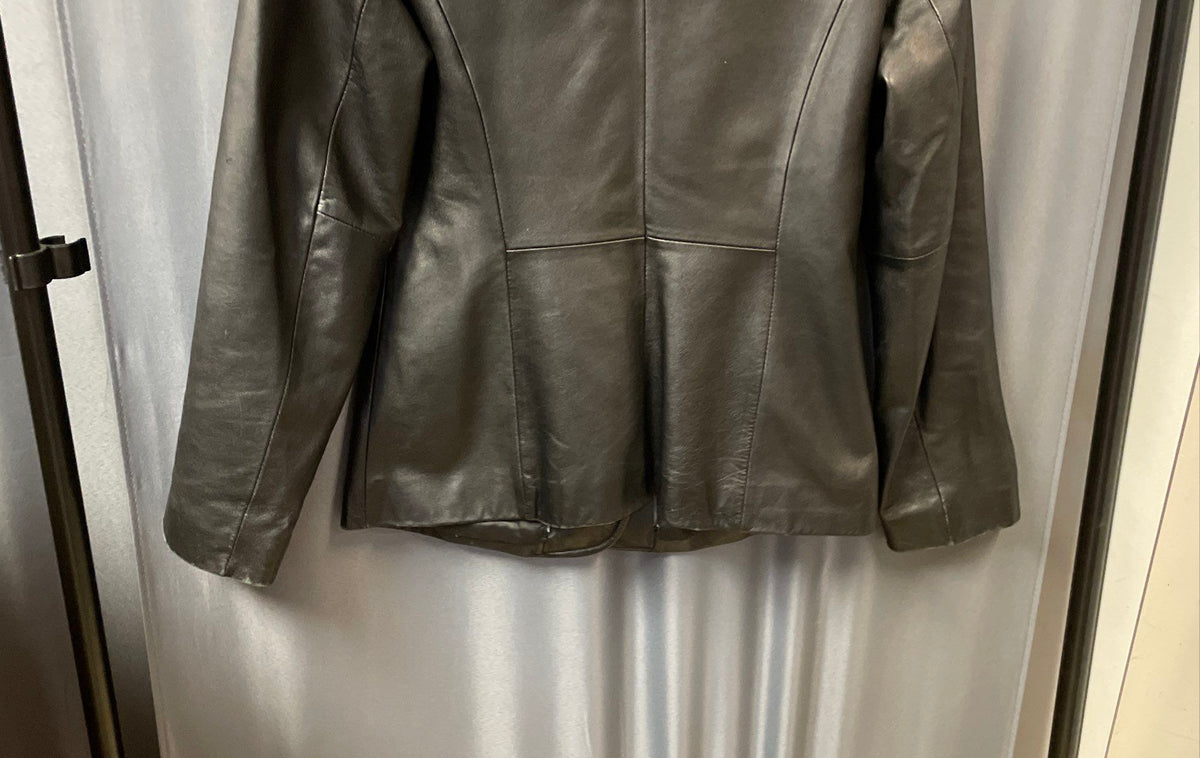 Vintage Y2K Wilsons Leather Women's Pelle Studio Black Leather Blazer Sz S