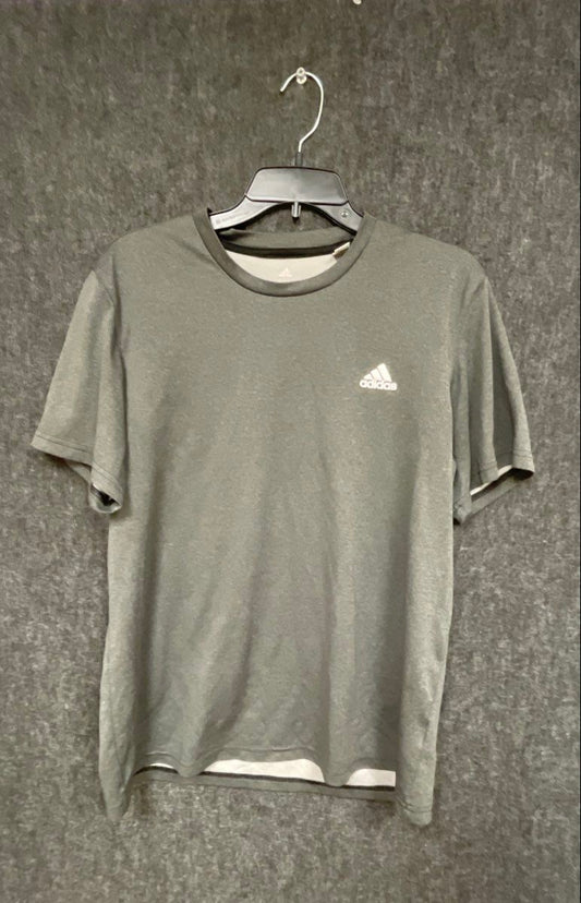 adidas Men's Gray Climalite Short Sleeve Logo T-Shirt Sz L