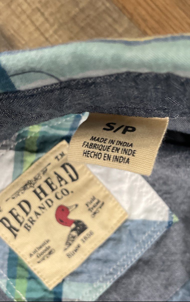 Red Head Brand Co. Men's Green Blue Plaid Short Sleeve Button Down Shirt Sz S