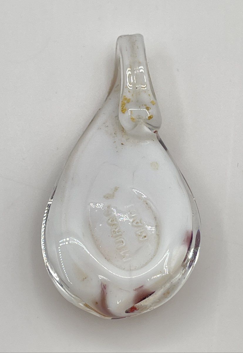 Murano Italy Lampwork Art Glass Teardrop Pendant 14.2g