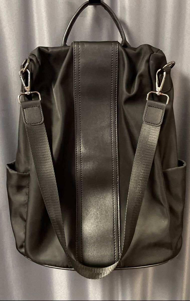 Pincnel Black Nylon Anti-Theft Convertible Backpack Shoulder Travel Bag