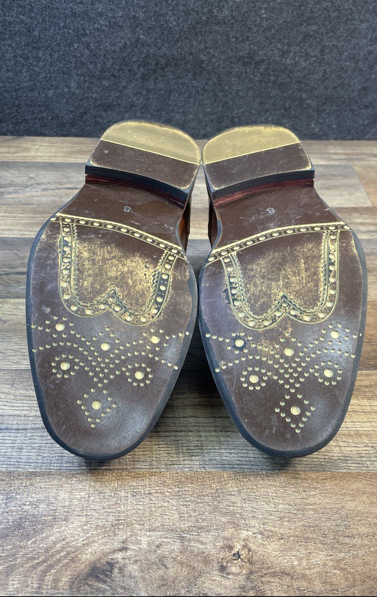 Bruno Marc Prince Brown Leather Oxford Brogue Dress Shoes Size 8