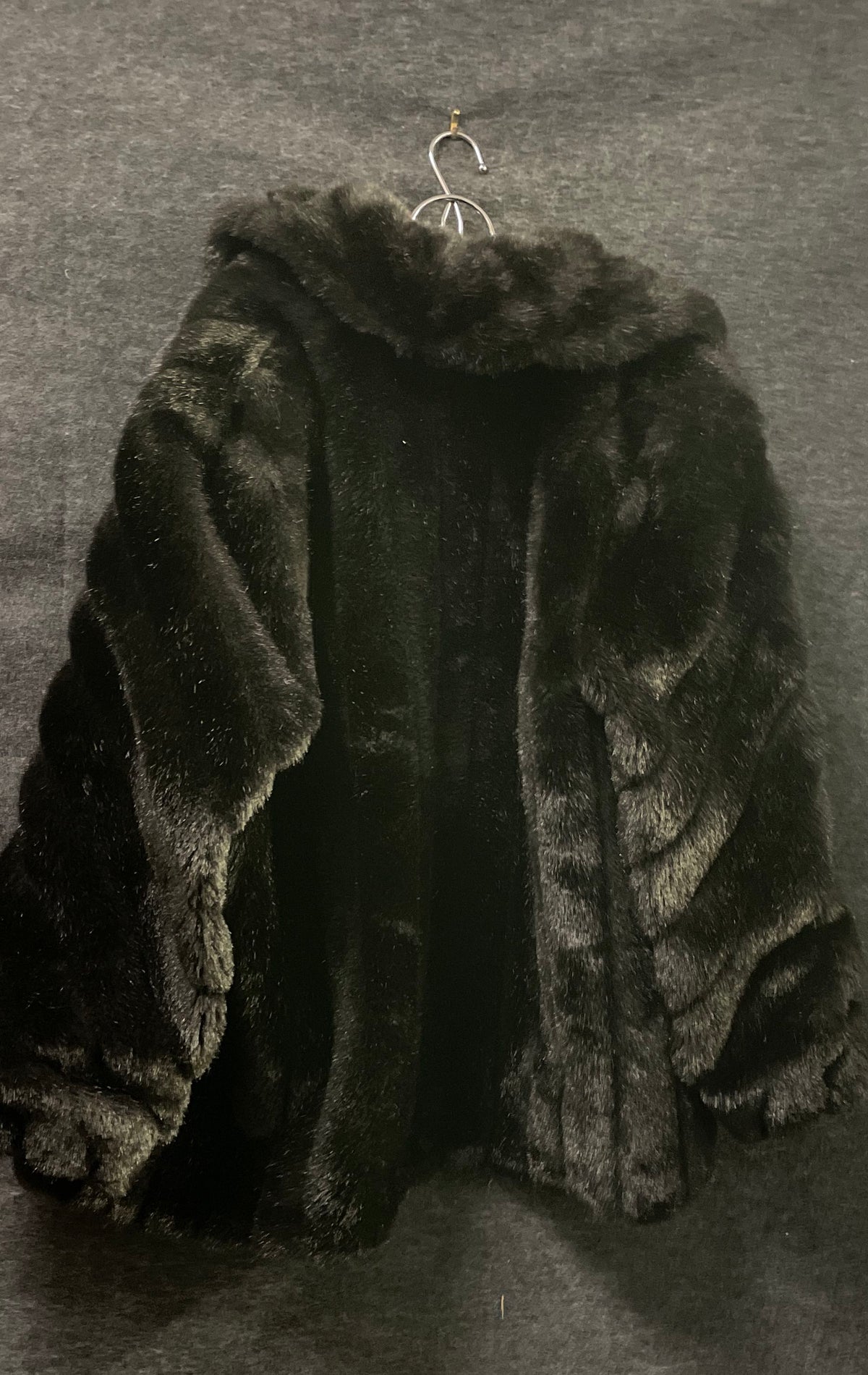 Vintage 90s Monterey Women's Black Faux Fur Jacket Made in USA Sz 18.5