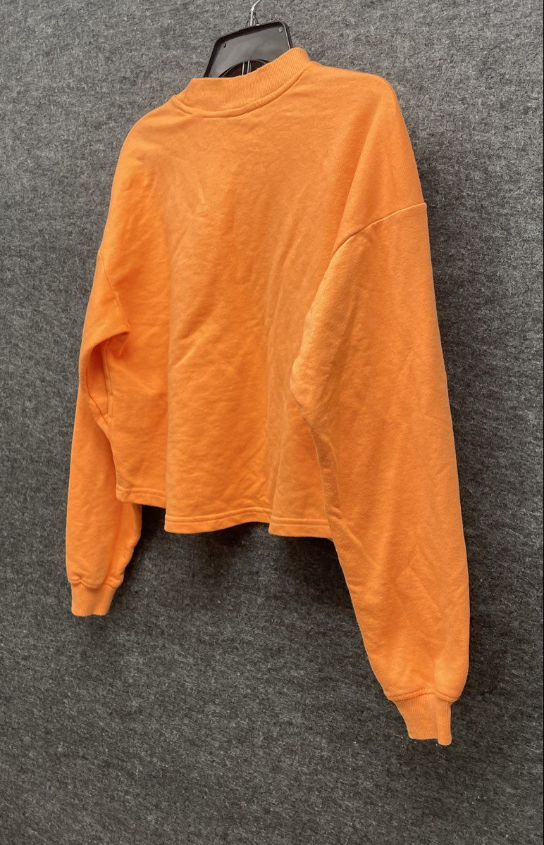 The North Face Women's Orange Cropped Long Sleeve Pullover Sweatshirt Sz XS