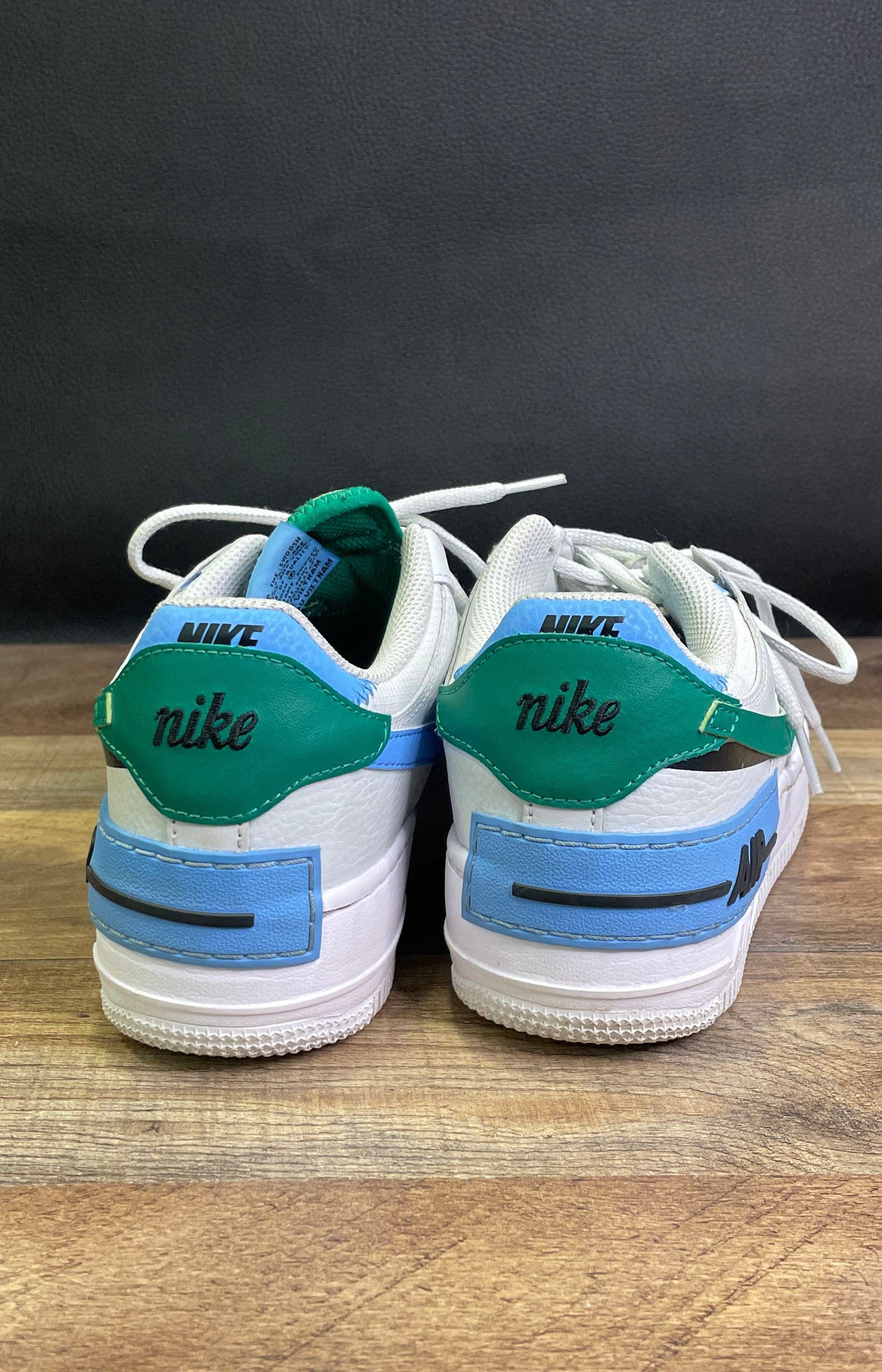 Nike Air Force 1 Shadow White Light Blue Green Women's Sneakers Size 6.5