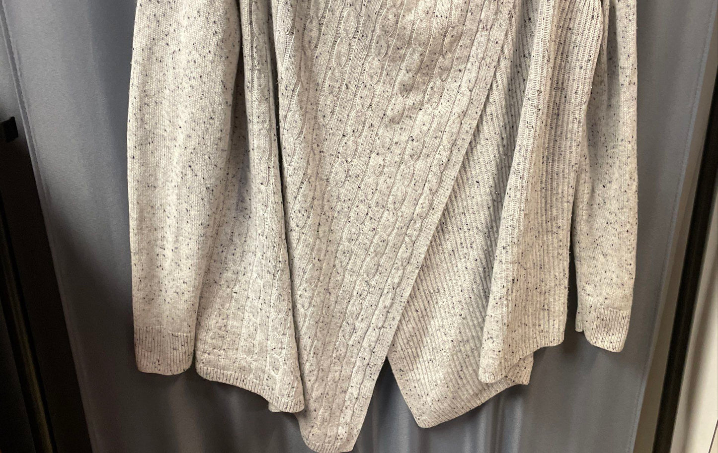 Vineyard Vines Women's Gray Speckled Wool Cashmere Wrap Cardigan Size L