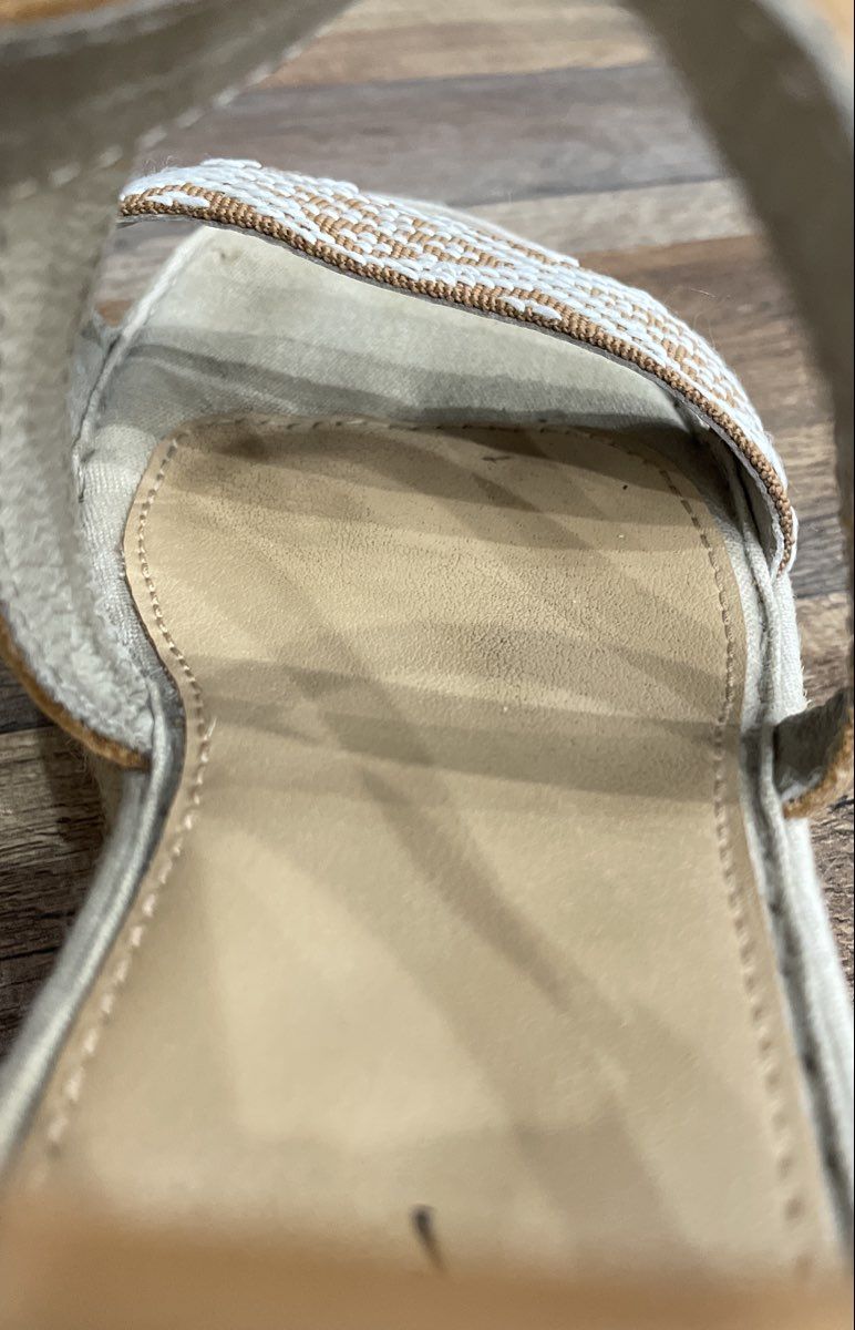 Eddie Bauer Tan Brown Woven Espadrille Wedge Sandals Women's Size 9
