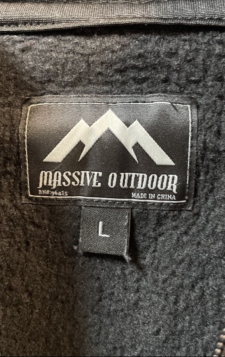 Massive Outdoor Men's Fleece Hoodie Pullover Black Aztec Geometric Pattern Sz L