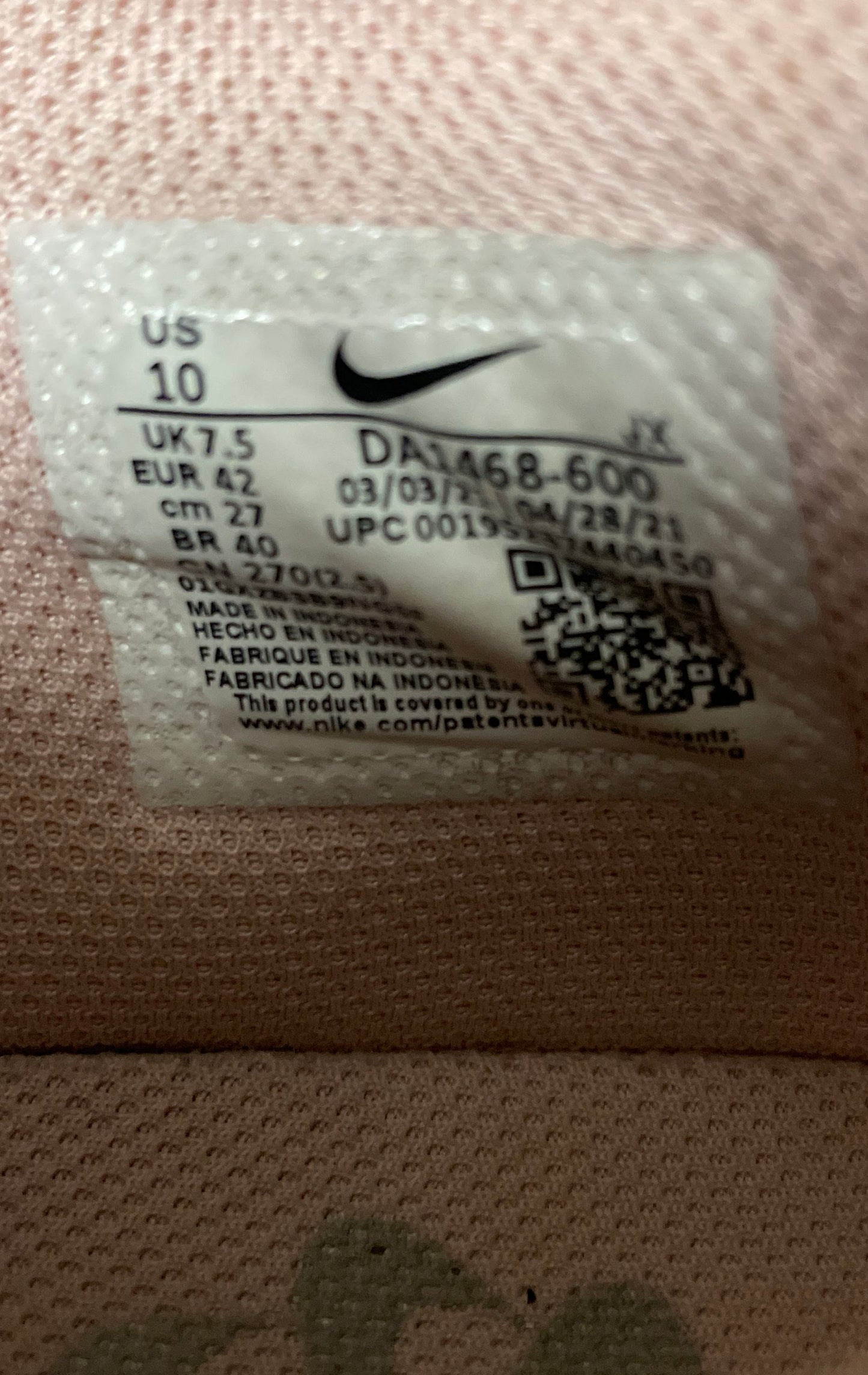 Nike Crater Impact Soft Pink Women's Running Lifestyle Shoes Size 10