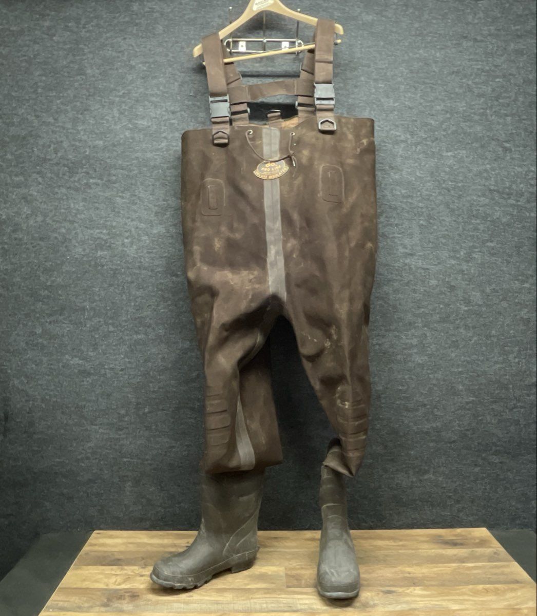 Pro Line Deluxe Insulated Chest Waders Men's 9 Thinsulate 200g Steel Shank Brown