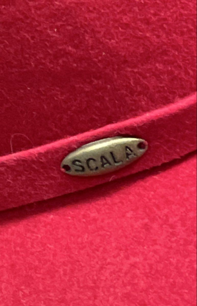Scala Women's Red 100% Wool Wide Brim Floppy Dress Hat One Size
