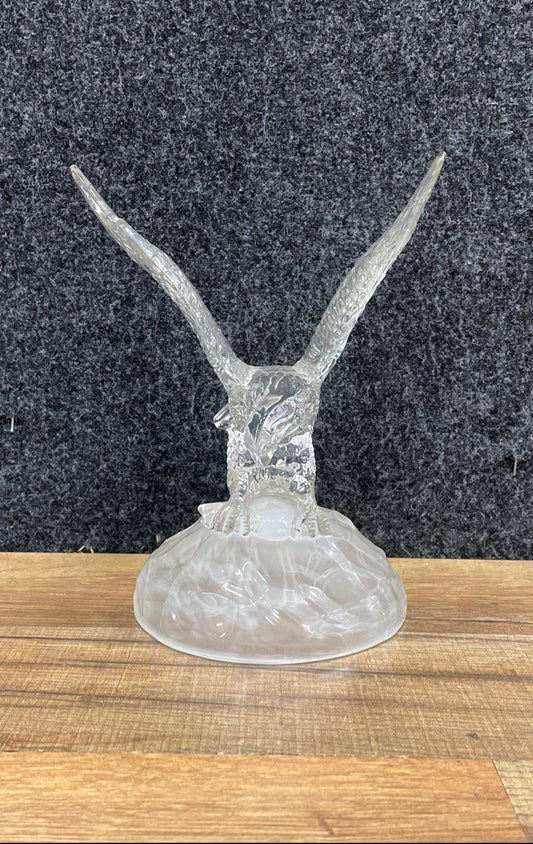 Crystal D'Arques Lead Crystal Eagle Figurine Statue 8" Tall French Glass