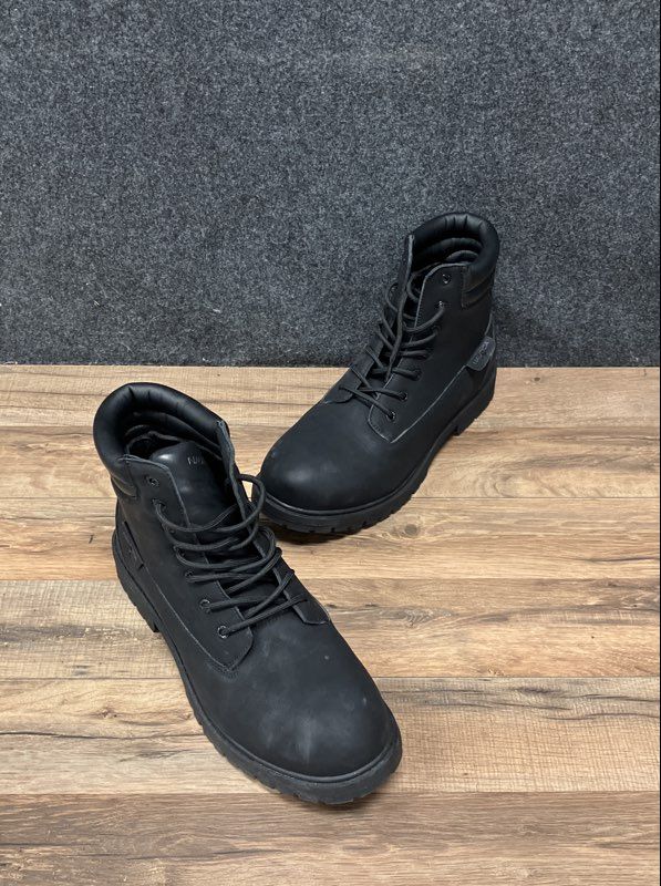 Nautica Pattox Smooth Black Lace Up Lifestyle Boots Men's Size 12