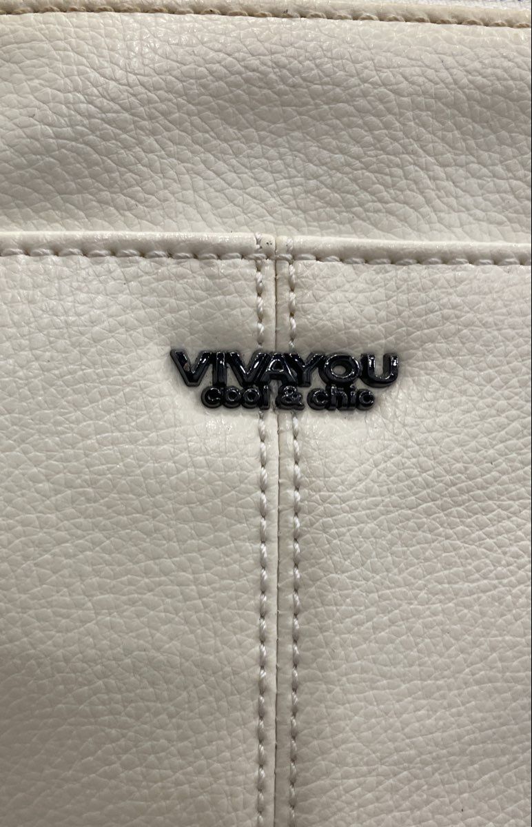 Vivayou White Pebbled Convertible Backpack Tote Bag Silver Lightning Bolt Zipper