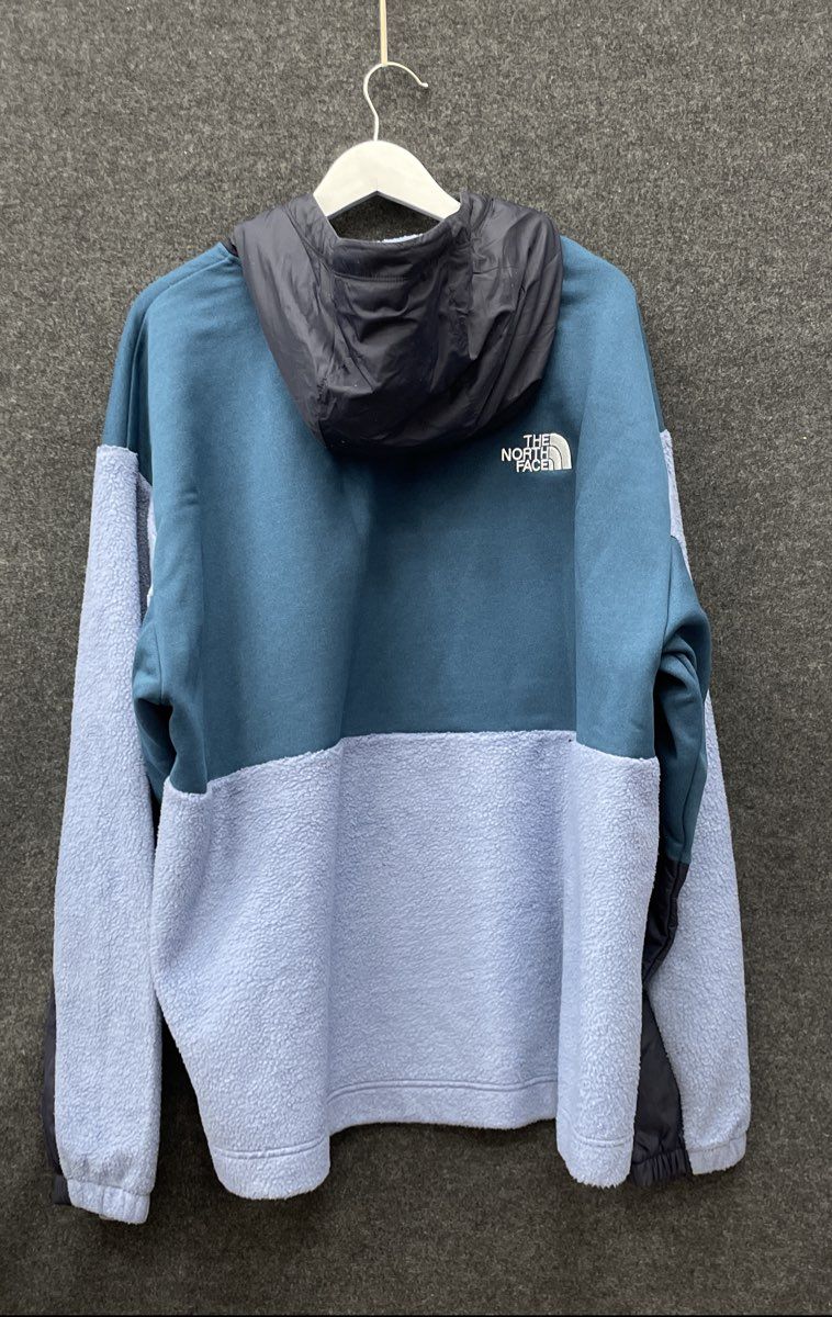 The North Face Men's Denali 2 Hoodie Blue Lavender Colorblock Fleece Sz XL