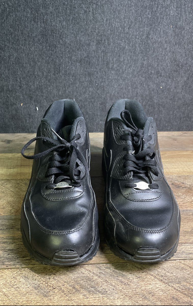 Nike Air Max 90 LTR Triple Black Leather Men's Sneakers Size 11.5