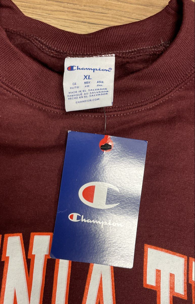 Champion Men's Virginia Tech Hokies Maroon Crewneck Sweatshirt NCAA NWT XL