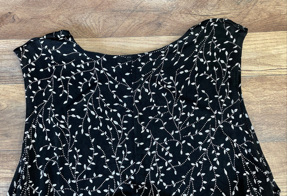 Ronni Nicole Women's Black White Leaf Vine Print Sleeveless Maxi Dress Sz 18W
