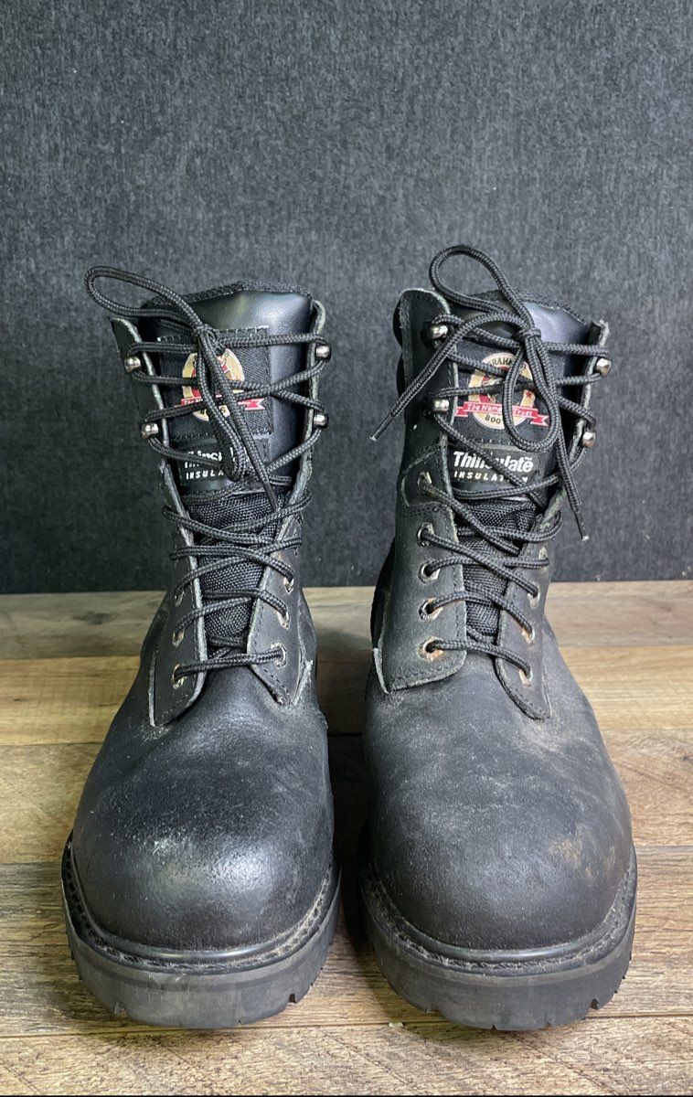 Brahma Iron Tough II Steel Toe Black Leather Men's Work Boots Size 10 XW