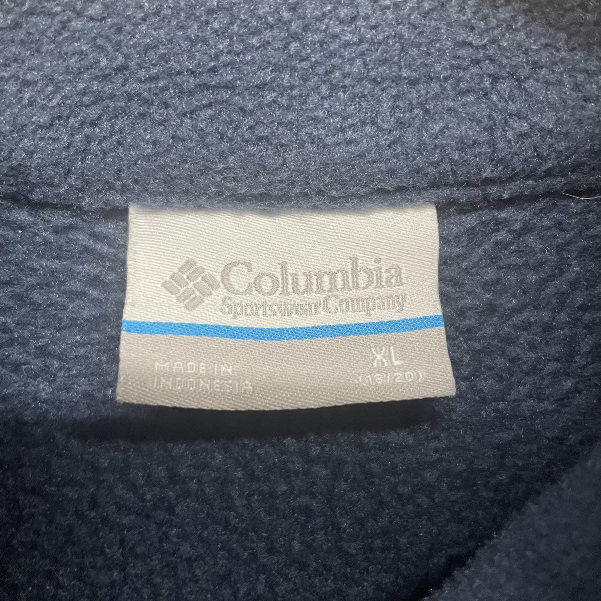 Columbia Boys Full Zip Fleece Jacket Navy Blue Red Zipper Sz XL 18/20
