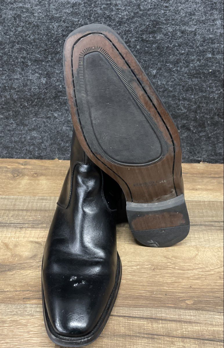 Kenneth Cole Shore Enough Black Side Zip High Top Dress Boots Size 10M