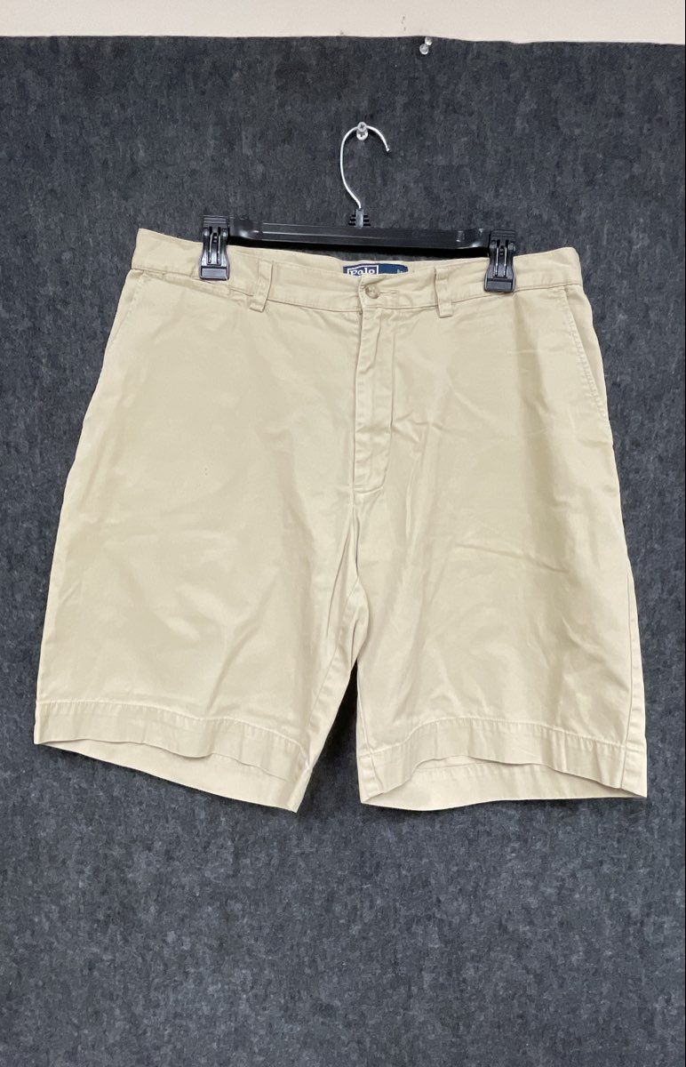 Polo Ralph Lauren Men's Tan Flat Front Cotton Chino Shorts Vintage 90s Sz 34