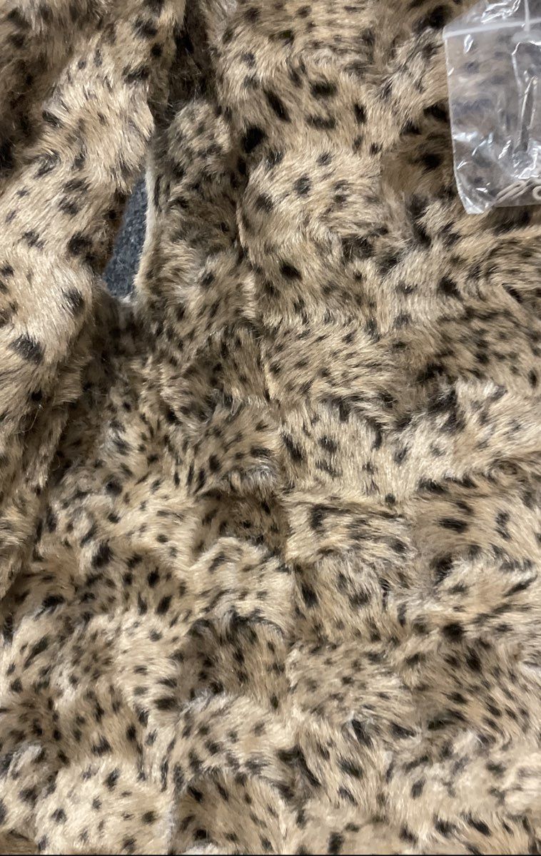 Tally-Ho Outerwear Women's Tan Faux Suede Leopard Print Faux Fur Vest Sz S