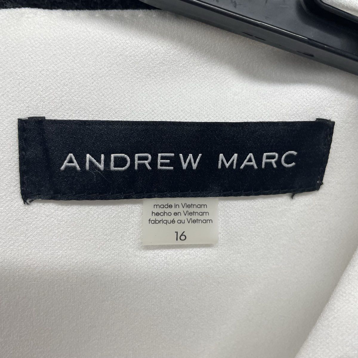 Andrew Marc Women's Dress Black White Tan Colorblock Striped Sleeveless Sz 16