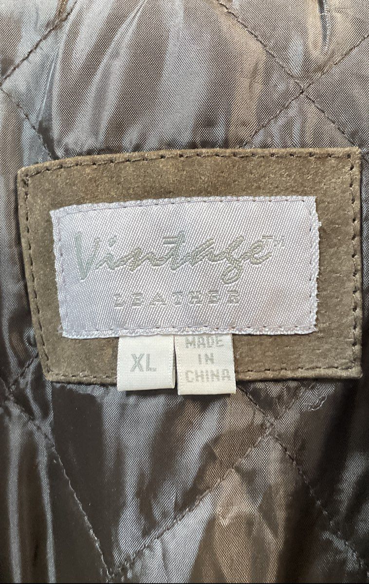 Vintage 90s Vintage Leather Brown Suede Quilted Bomber Jacket Sz XL