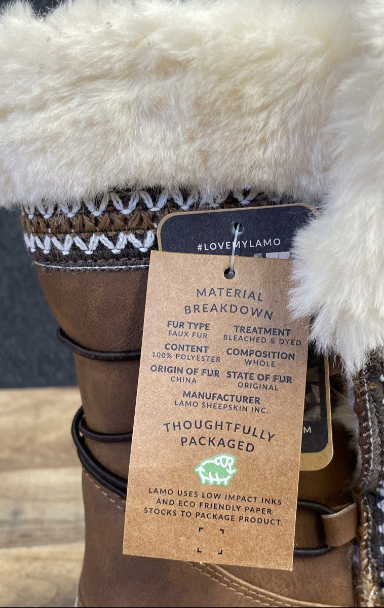 LaMO Women's Chestnut Faux Fur Trim Tall Winter Boots Size 10 NWT