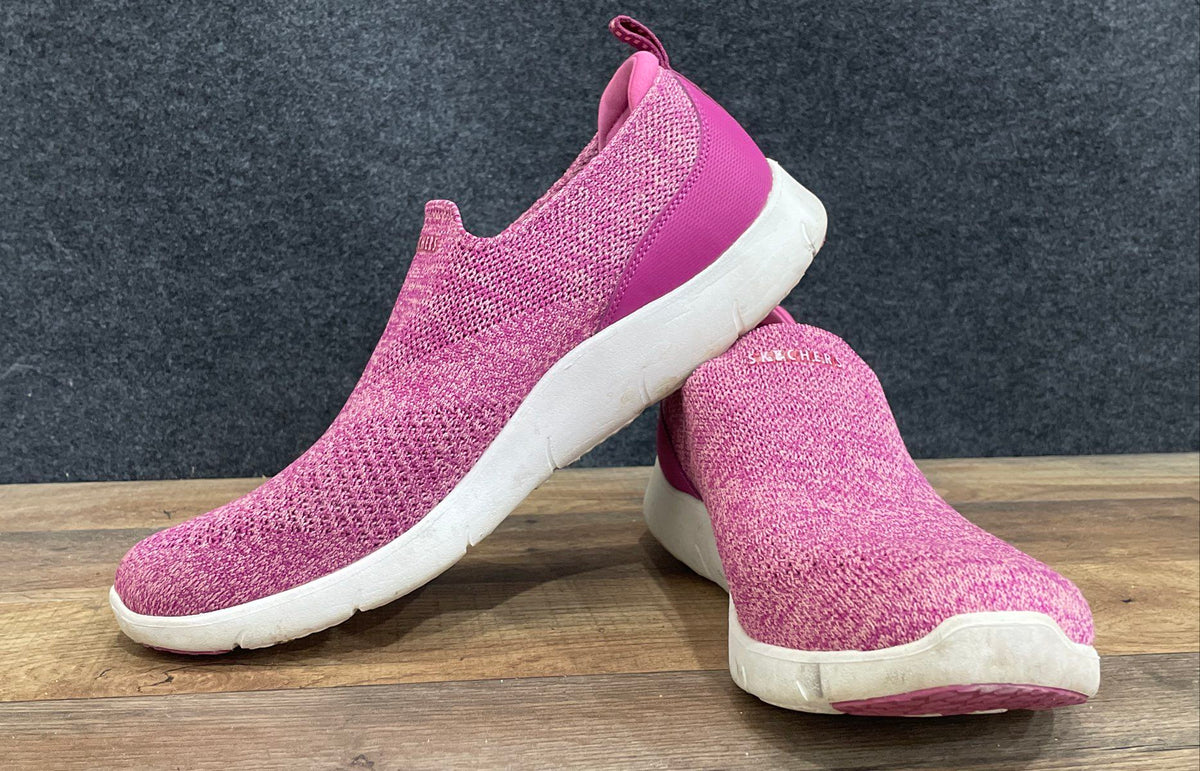 Skechers Arch Fit Purple Knit Slip-on Walking Shoes Women's Size 11