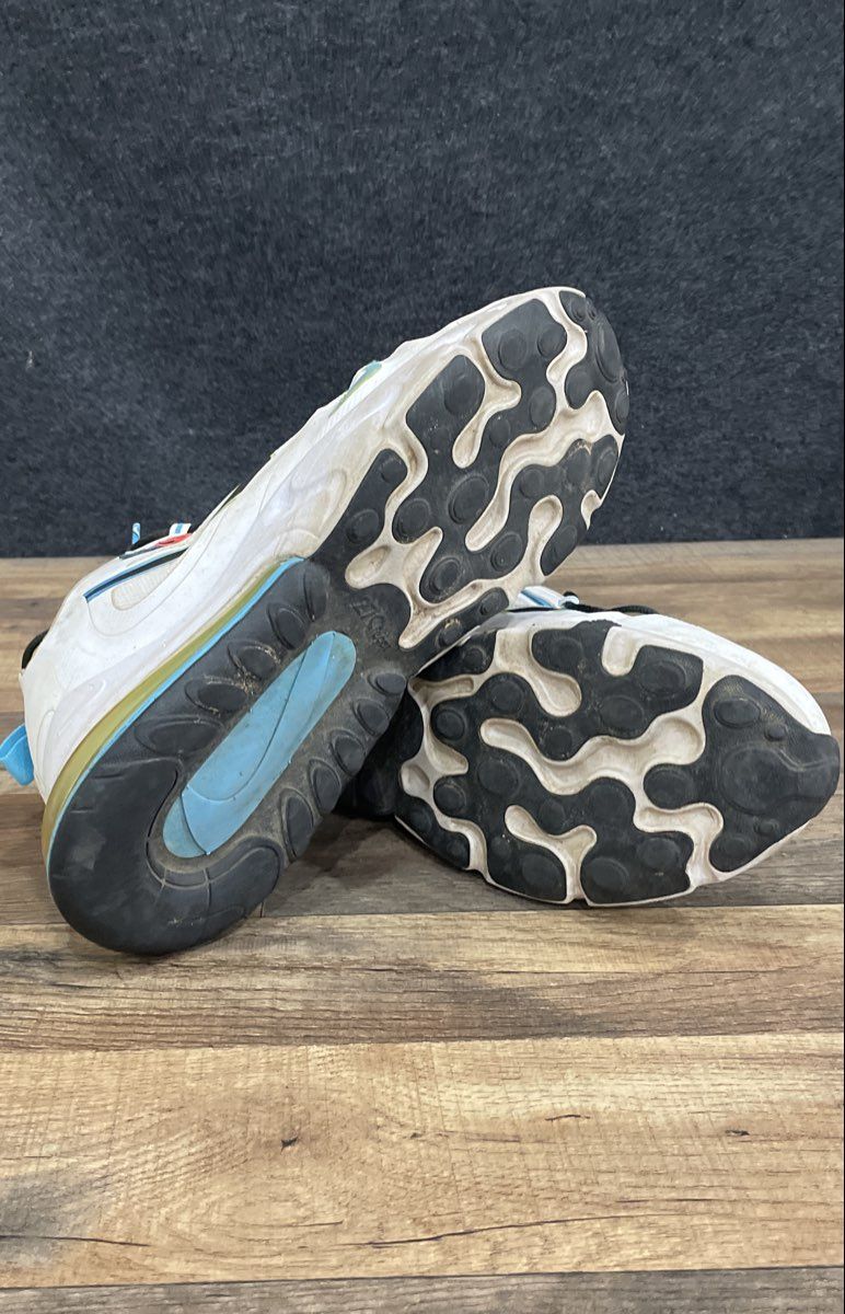 Nike Air Max 270 React Worldwide White Blue Volt Sneakers Men's Size 12