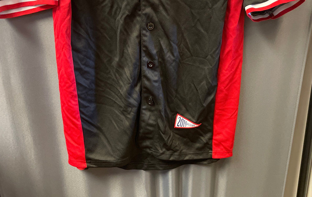 Nats Plus Men's Washington Nationals 2019 WS Champs Baseball Jersey Black Sz M
