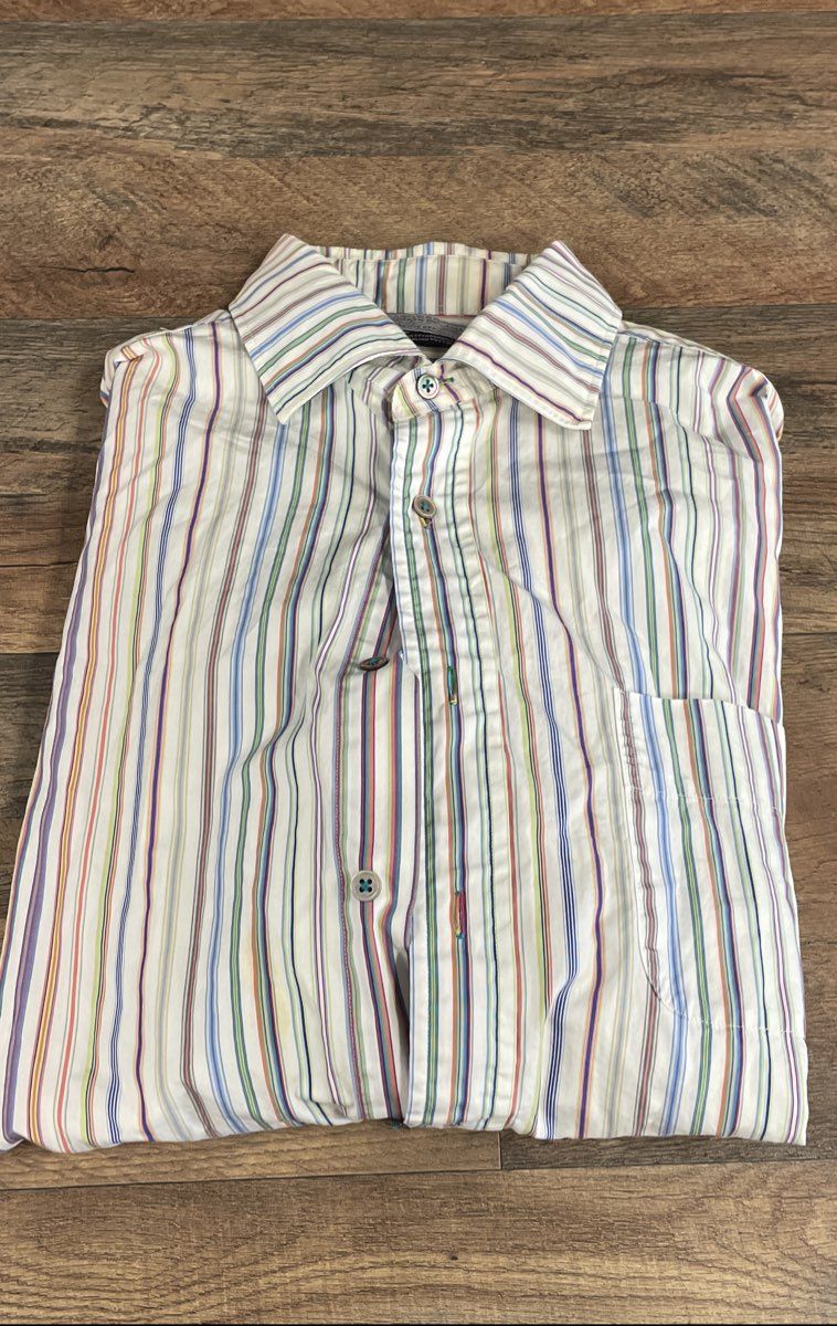 Alexander Julian Men's Private Reserve Estate Designed Stripe Cotton Shirt XL