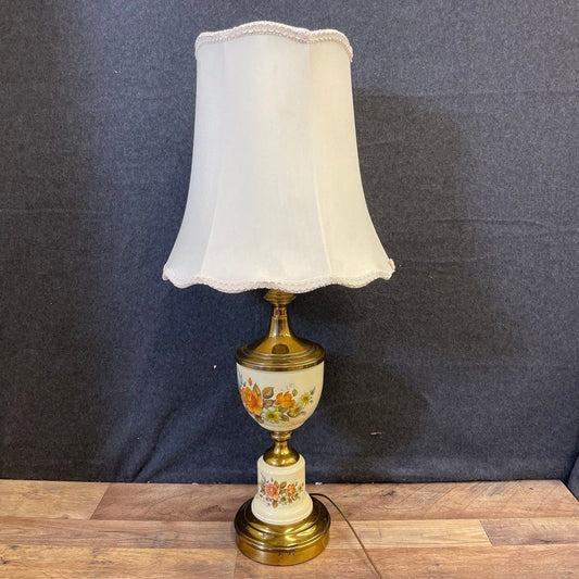 Vintage Style Hand Porcelain Floral Design Lamp