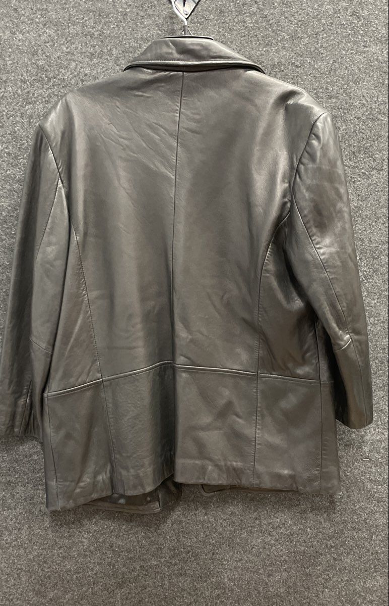 Sonoma Jean Company Women's Black Lambskin Leather Blazer Coat Vintage Y2K Sz L
