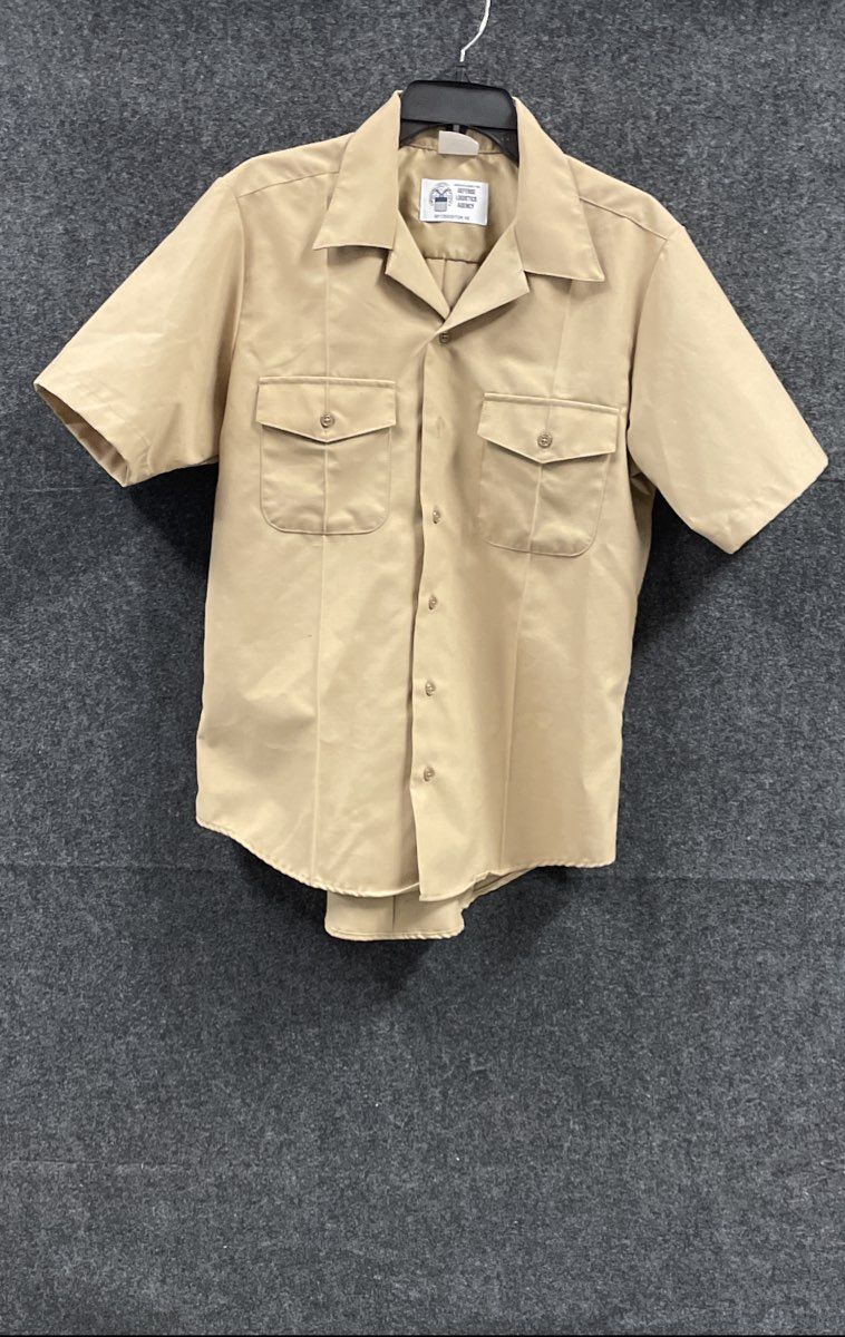 Defense Logistics Agency Men's Khaki Service Type I Poly Wool Shirt Size M