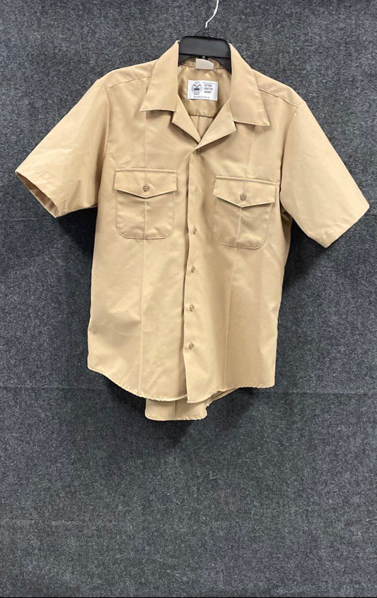 Defense Logistics Agency Men's Khaki Service Type I Poly Wool Shirt Size M