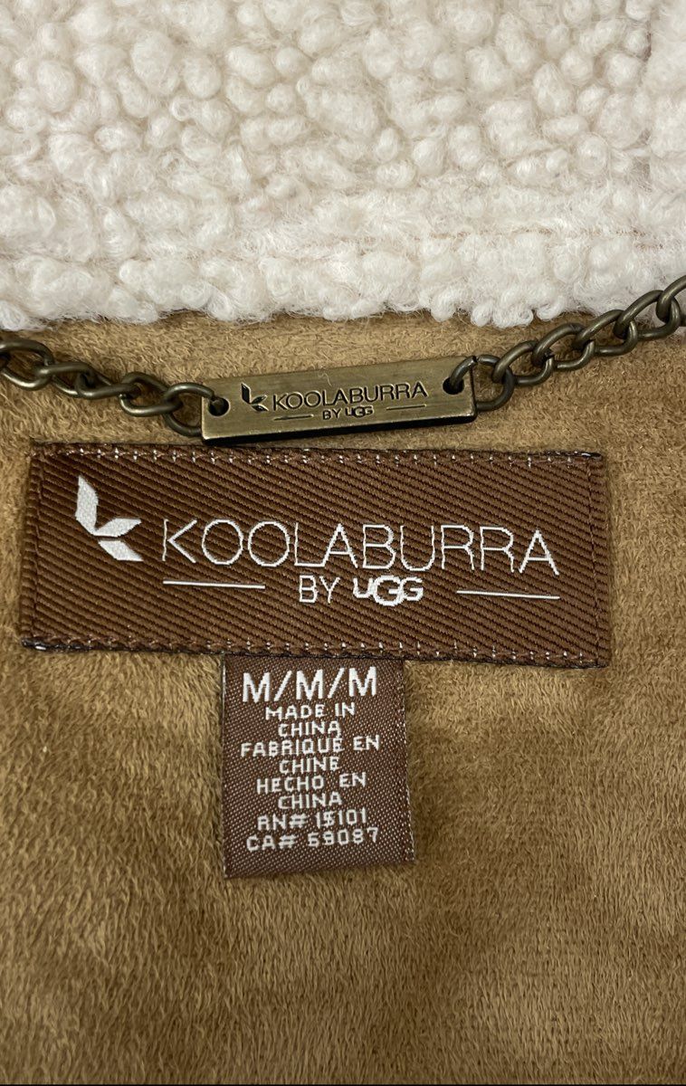 Koolaburra By UGG Women's Chestnut Faux Suede Sherpa Lined Hooded Coat Sz M