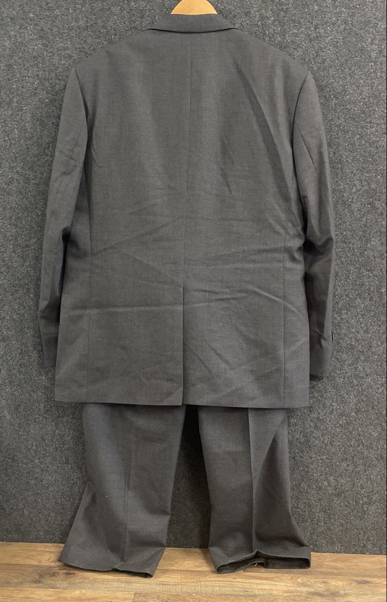 Alexandre Men's Charcoal Gray 100% Wool 2-Button Suit Jacket & Trousers Sz 46R