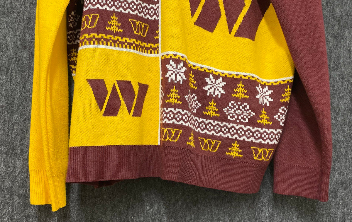 NFL Team Apparel Men's Washington Commanders Holiday Fair Isle Sweater Sz 2XL