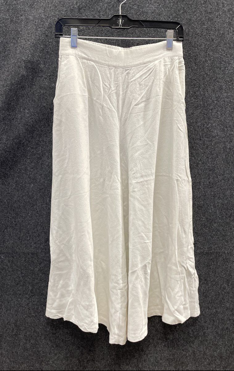 Lulus Women's White Wide Leg Culottes Palazzo Pants Crinkle Textured Size M