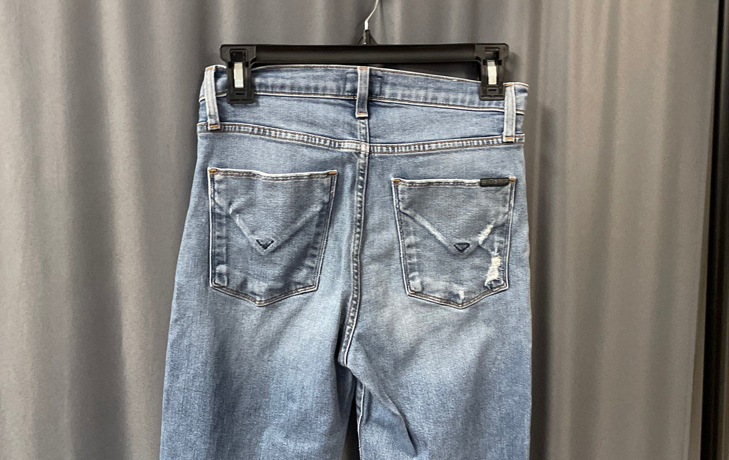 Hudson Women's Blue Distressed Straight Leg Released Frayed Hem Jeans Size 26