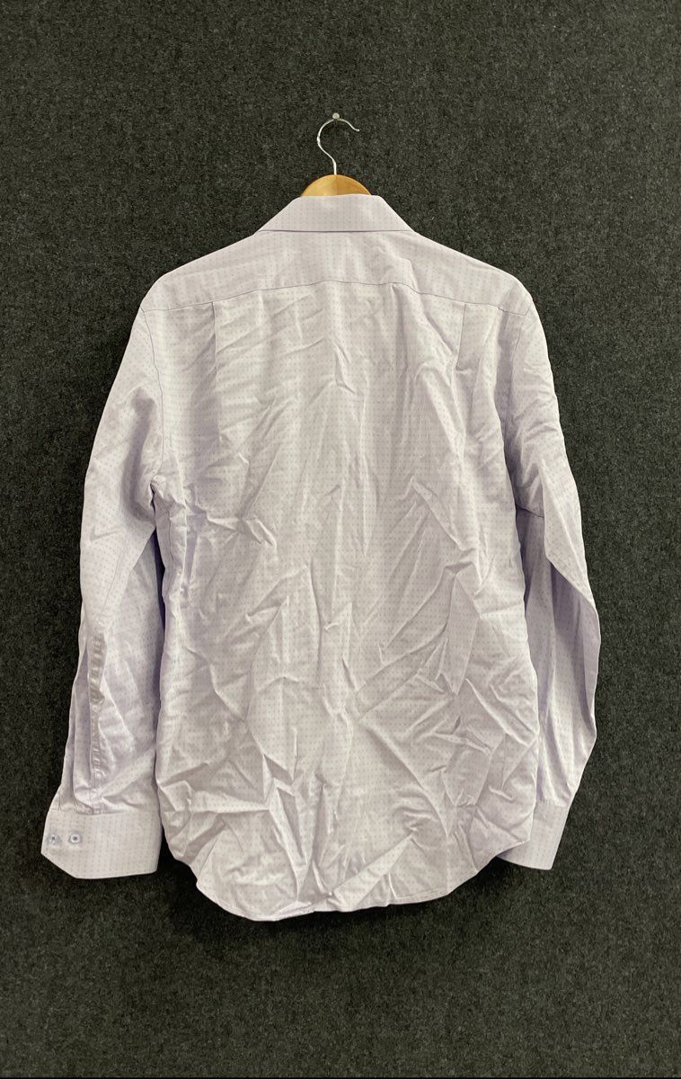 Lorenzo Uomo Men's Purple Micro Diamond Pattern Button Down Shirt Sz 16 34/35
