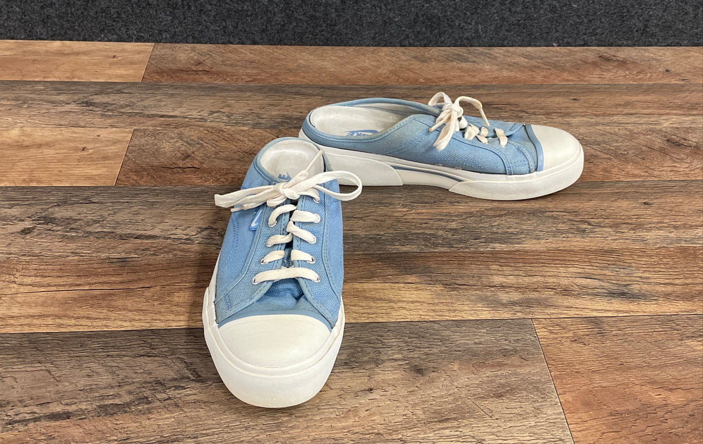 Vintage 2001 Nike Hermosa Mule Light Blue Denim Canvas Sneakers Women's Size 9.5