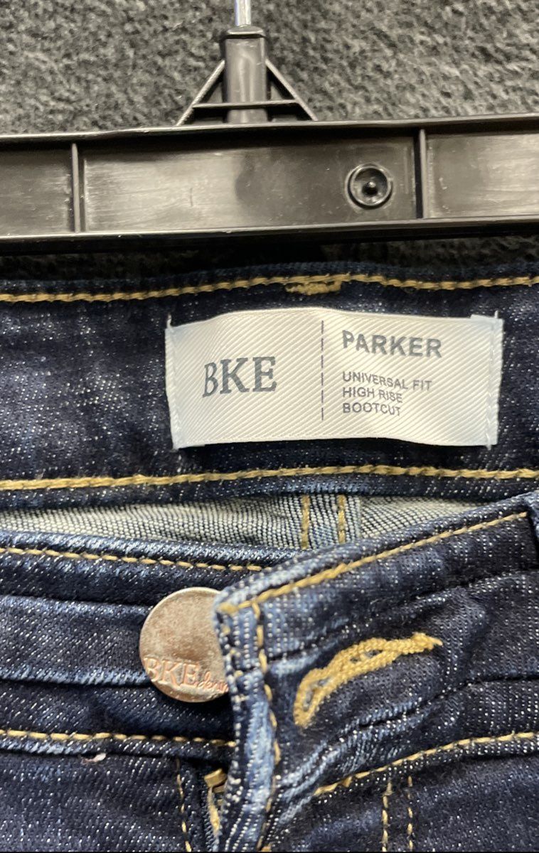 BKE Women's Parker Jeans Blue High Rise Bootcut Dark Wash Faded