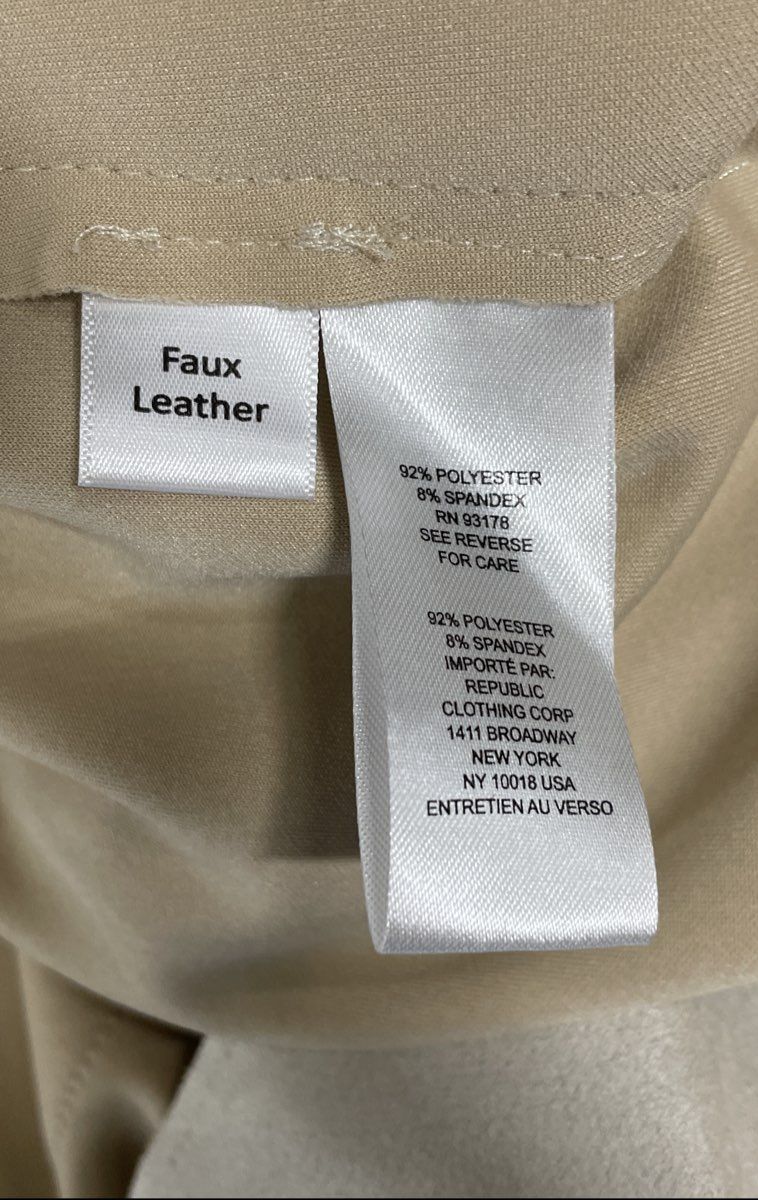 Tahari Women's White Faux Leather Open Front Belted Trench Coat Jacket Sz S