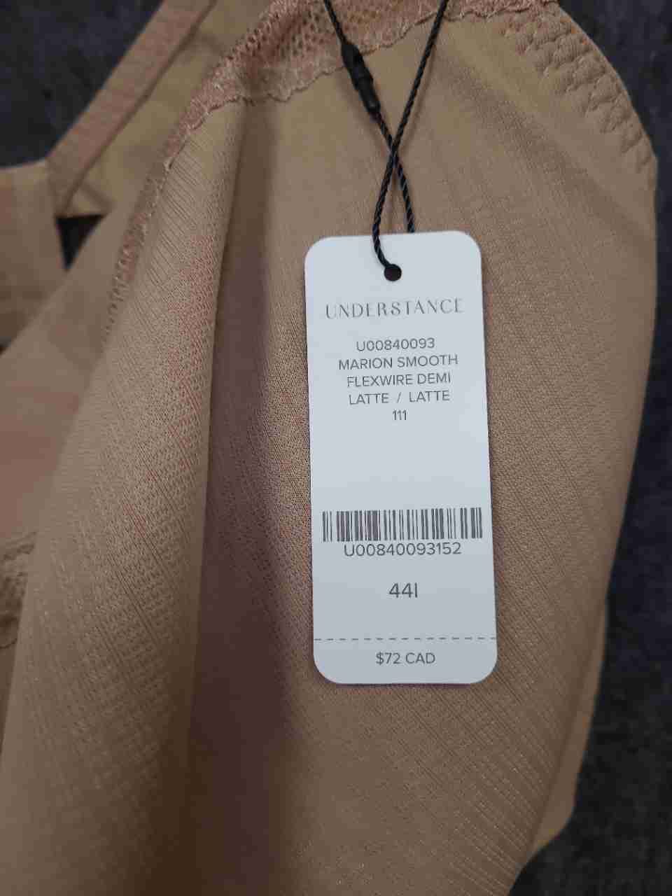 Understance Women's Marion Smooth Flexwire Demi Bra Latte Nude Sz 44I NWT