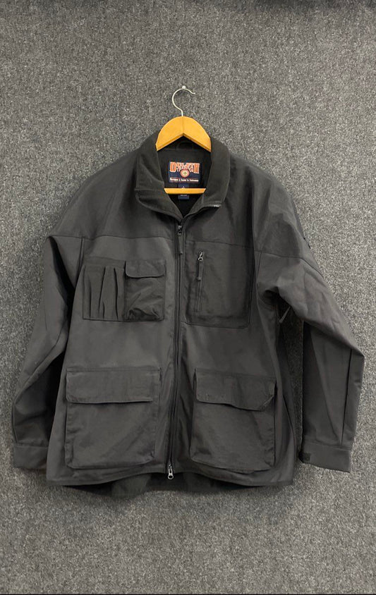 Duluth Trading Men's Gray Bonded Utility Softshell Jacket Full Zip Fleece Sz L
